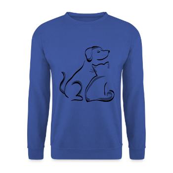 Cat and dog. Best friends - Unisex Sweatshirt - royal blue - Front - Alina (178cm) & Michal (187cm)