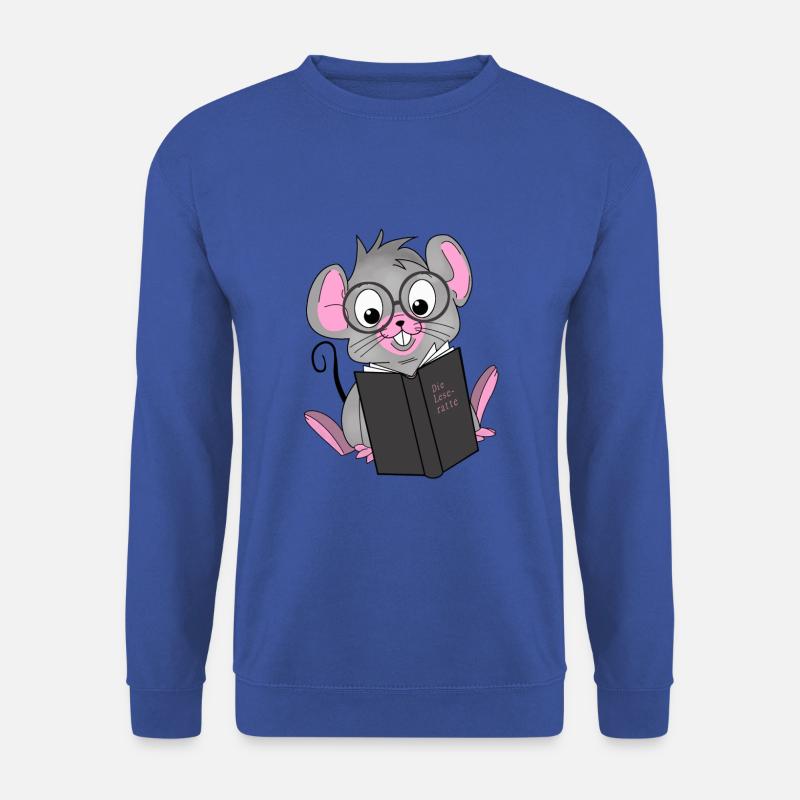 Leseratte, Buch, Maus - Unisex Pullover - Royalblau