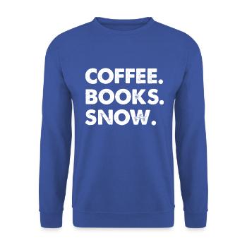Coffee Books Snow - Unisex Pullover - Royalblau - Vorne - Alina (178cm) & Michal (187cm)