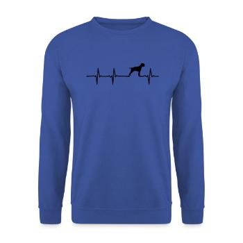 Cadeau pour chien de boxeur allemand Heartbeat Pulse - Sweat-shirt Unisexe - bleu royal - Devant - Alina (178cm) & Michal (187cm)