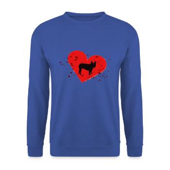 Frenchie, Bully, Bouledogue français, Cadeau - Sweat-shirt Unisexe - bleu royal - Devant - Alina (178cm) & Michal (187cm)