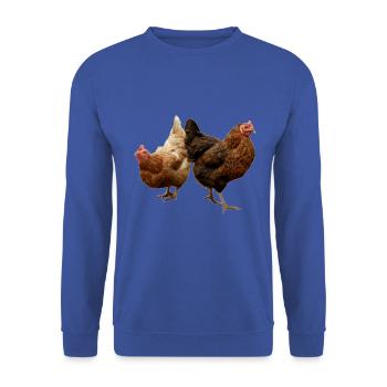 two happy chickens - Unisex Sweatshirt - royal blue - Front - Alina (178cm) & Michal (187cm)