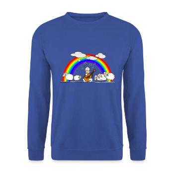 Akustische Gitarre unter Schafen - Unisex Pullover - Royalblau - Vorne - Alina (178cm) & Michal (187cm)