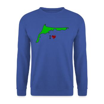 Fischland Darß - Mecklenburg Vorpommern mit Herz - Unisex Pullover - Royalblau - Vorne - Alina (178cm) & Michal (187cm)