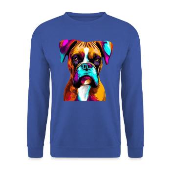 Boxer Paint Splash Art - Unisex Sweatshirt - royal blue - Front - Alina (178cm) & Michal (187cm)