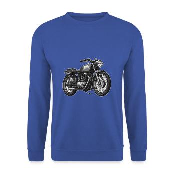 Cafe Racer - Klassische Motorrad-Legende im Detail - Unisex Pullover - Royalblau - Vorne - Alina (178cm) & Michal (187cm)