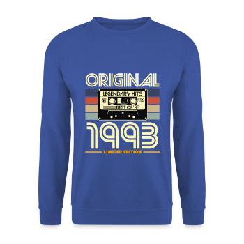 Originale Retro-Hits von 1993 - Unisex Pullover - Royalblau - Vorne - Alina (178cm) & Michal (187cm)