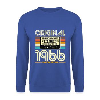 1966 Retro Legends Kassette - Unisex Pullover - Royalblau - Vorne - Alina (178cm) & Michal (187cm)