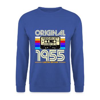 Originale Retro-Hits von 1955 - Unisex Pullover - Royalblau - Vorne - Alina (178cm) & Michal (187cm)