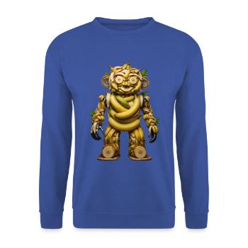 Banana Automaton Bear - Unisex Sweatshirt - royal blue - Front - Alina (178cm) & Michal (187cm)