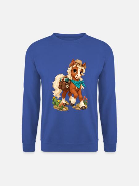 Pony-Wanderer im Westernlook - Unisex Pullover - Royalblau