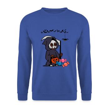 MASO - SKELETT HALLOOWEEN MARBOSSTA - Unisex Pullover - Royalblau - Vorne - Alina (178cm) & Michal (187cm)