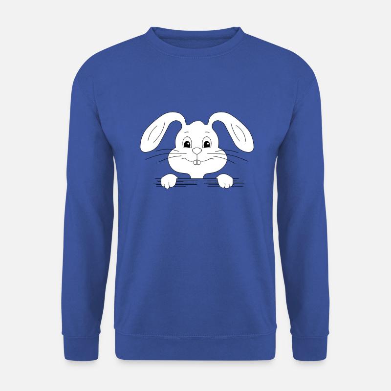 Häschen schaut über den Tisch - Unisex Pullover - Royalblau