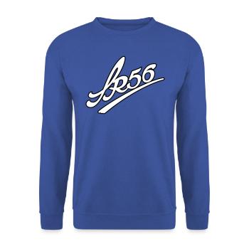 SR56 Logo 2c - Unisex Pullover - Royalblau - Vorne - Alina (178cm) & Michal (187cm)