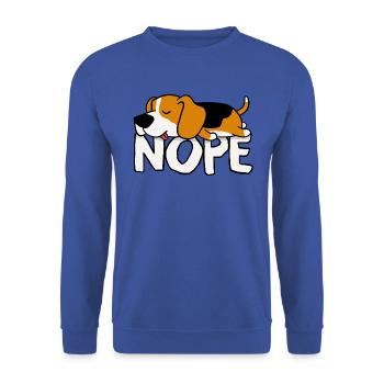 Non! Beagle - Sweat-shirt Unisexe - bleu royal - Devant - Alina (178cm) & Michal (187cm)