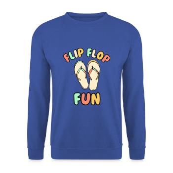 Flip Flop Fun - Unisex Sweatshirt - royal blue - Front - Alina (178cm) & Michal (187cm)