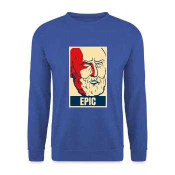 Les citations stoïciennes d’Epictète sont épiques. - Sweat-shirt Unisexe - bleu royal - Devant - Alina (178cm) & Michal (187cm)