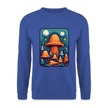 Enchanting forest of trees and mushrooms - Unisex Sweatshirt - royal blue - Front - Alina (178cm) & Michal (187cm)