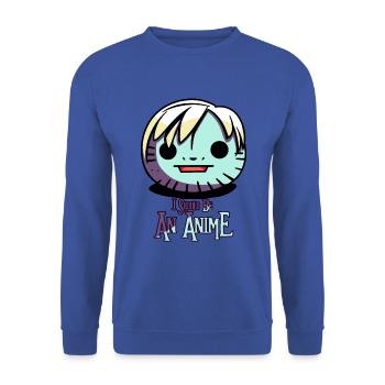 Cartoon Manga Kreatur, Ich sollte ein Anime sein - Unisex Pullover - Royalblau - Vorne - Alina (178cm) & Michal (187cm)
