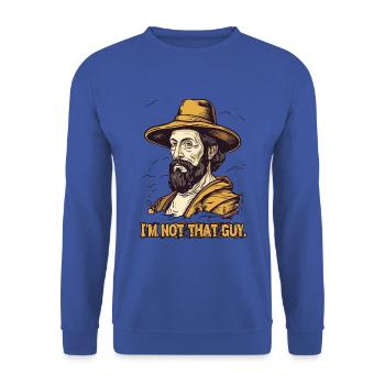 Je ne suis pas ce type (peintre célèbre) - Sweat-shirt Unisexe - bleu royal - Devant - Alina (178cm) & Michal (187cm)