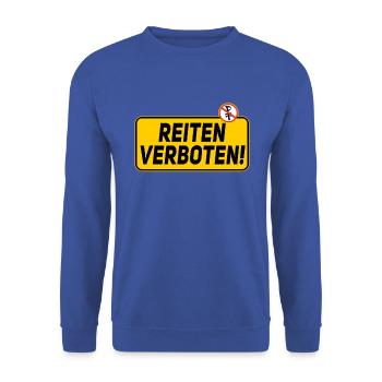 ATTENTION! Riding forbidden, horses fun - Unisex Sweatshirt - royal blue - Front - Alina (178cm) & Michal (187cm)