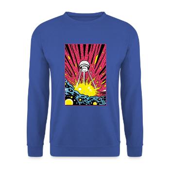 Le vaisseau spatial Spoutnik : l’invasion extraterrestre du Pop Art - Sweat-shirt Unisexe - bleu royal - Devant - Alina (178cm) & Michal (187cm)
