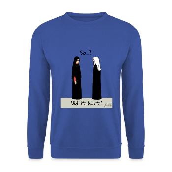A chance meeting, did it hurt? - Unisex Sweatshirt - royal blue - Front - Alina (178cm) & Michal (187cm)