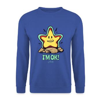 Der Mir geht es gut Stern - Unisex Pullover - Royalblau - Vorne - Alina (178cm) & Michal (187cm)