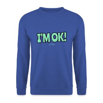 Mir geht es gut - Unisex Pullover - Royalblau - Vorne - Alina (178cm) & Michal (187cm)