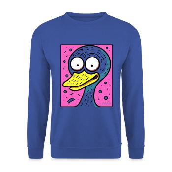 Interactive Colors Anxious Duck - Unisex Sweatshirt - royal blue - Front - Alina (178cm) & Michal (187cm)