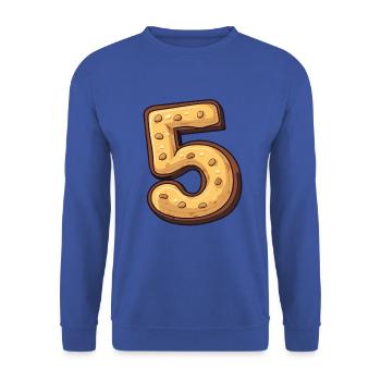 Birthday Cookie for Five-Year-Olds, Kids Birthday - Unisex Sweatshirt - royal blue - Front - Alina (178cm) & Michal (187cm)