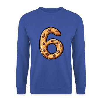 Birthday Cookie for Six Year Old, 6 Year Old - Unisex Sweatshirt - royal blue - Front - Alina (178cm) & Michal (187cm)
