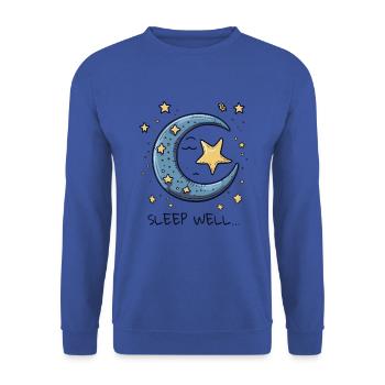 Dors bien, douce lune et étoiles - Sweat-shirt Unisexe - bleu royal - Devant - Alina (178cm) & Michal (187cm)