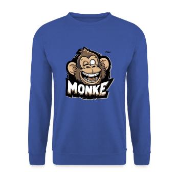 A funny monkey - Unisex Sweatshirt - royal blue - Front - Alina (178cm) & Michal (187cm)