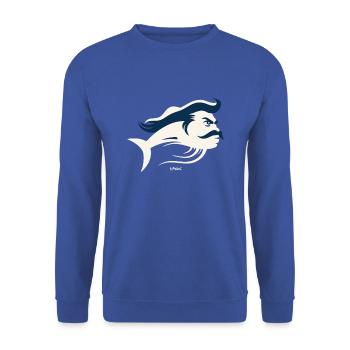 Le fameux superbe poisson moustache - Sweat-shirt Unisexe - bleu royal - Devant - Alina (178cm) & Michal (187cm)