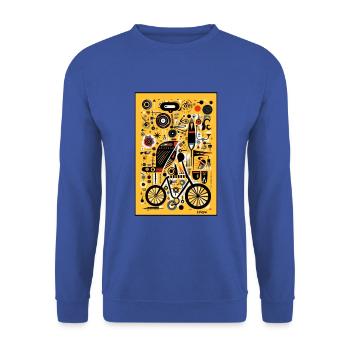 Playful Hieroglyphics Bicycle and Cycling - Unisex Sweatshirt - royal blue - Front - Alina (178cm) & Michal (187cm)