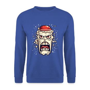 A Funny Angry Cartoon Milk Bottle - Unisex Sweatshirt - royal blue - Front - Alina (178cm) & Michal (187cm)