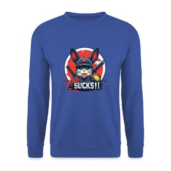 Cartoon Anime Bunny Soldier : La guerre craint - Sweat-shirt Unisexe - bleu royal - Devant - Alina (178cm) & Michal (187cm)