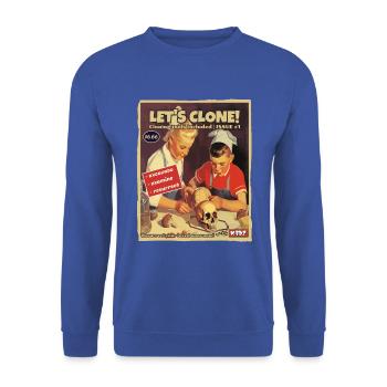 Vintage-Klonen: das fake Magazin für Kinder - Unisex Pullover - Royalblau - Vorne - Alina (178cm) & Michal (187cm)