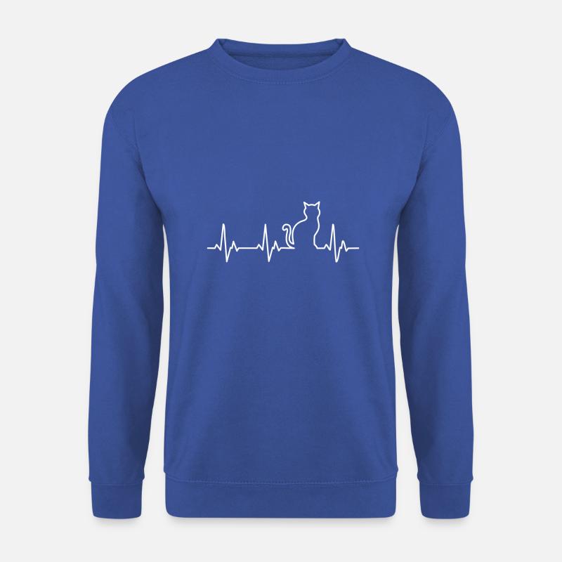 Heartbeat cat - Unisex Pullover - Royalblau