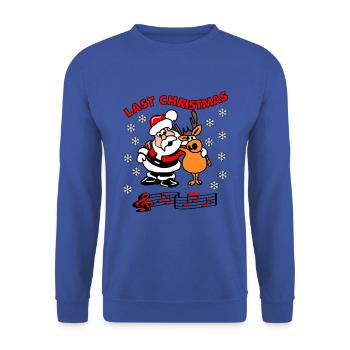 Weihnachten Last Christmas - Unisex Pullover - Royalblau - Vorne - Alina (178cm) & Michal (187cm)