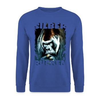 Silberrücken2 - Unisex Pullover - Royalblau - Vorne - Alina (178cm) & Michal (187cm)