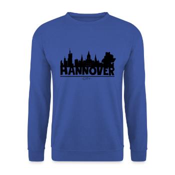 Hannover Stadtbild Skyline - Unisex Pullover - Royalblau - Vorne - Alina (178cm) & Michal (187cm)