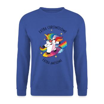 chromosomes supplémentaires extra génial - Sweat-shirt Unisexe - bleu royal - Devant - Alina (178cm) & Michal (187cm)