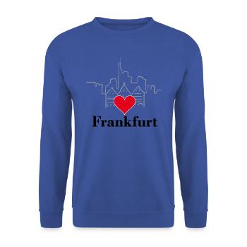 Frankfurt, Germany, Stock Exchange, Skyscraper - Unisex Sweatshirt - royal blue - Front - Alina (178cm) & Michal (187cm)