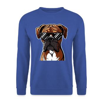 Chiot boxer mignon - Sweat-shirt Unisexe - bleu royal - Devant - Alina (178cm) & Michal (187cm)