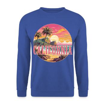 Kalifornien California Strand beach Urlaub holiday - Unisex Pullover - Royalblau - Vorne - Alina (178cm) & Michal (187cm)