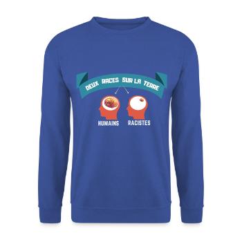 Anti racism 1 - Unisex Sweatshirt - royal blue - Front - Alina (178cm) & Michal (187cm)