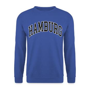 Hamburg - Unisex Sweatshirt - royal blue - Front - Alina (178cm) & Michal (187cm)
