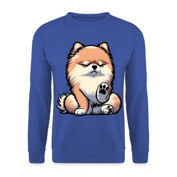 Poméranien Poméranien Spitz Chien Miniature Spitz Holder - Sweat-shirt Unisexe - bleu royal - Devant - Alina (178cm) & Michal (187cm)